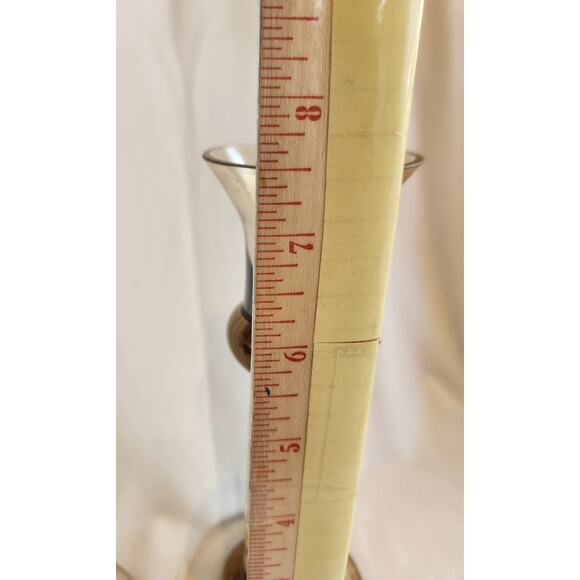 Vintage Krosno Poland Smoked Glass Copper Band Candlestick Holders Pair 7.5”tall - Picture 6 of 8